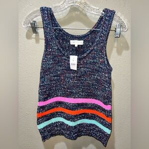 Ann Taylor Loft Lou & Grey Cotton Knit Blue Pink Teal Tank Top Sweater NWT